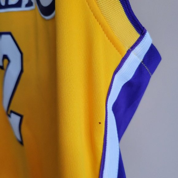 Nike LA Lakers Basketball Jersey GOLD Size 50 Large Length+4 Lonzo Ball #2 - Picture 12 of 12